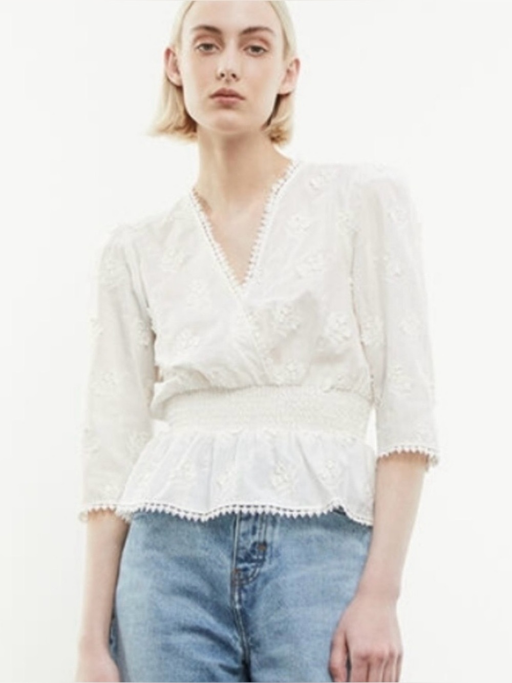 The Kooples Eyelet Cotton Blouse